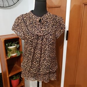 L8ter leopard print blouse